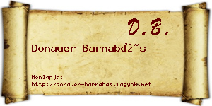 Donauer Barnabás névjegykártya